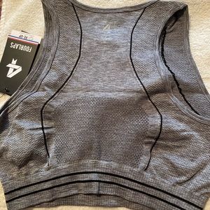 Fourlaps Women’s Breathe Seamless Bra Grey Heather XL Fitness NWT Athletic Fit